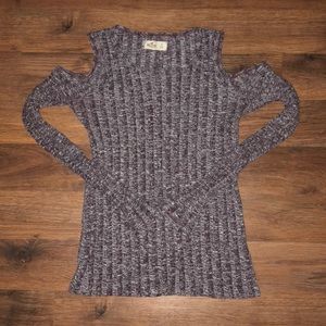 Purple Off the Shoulder Hollister Sweater